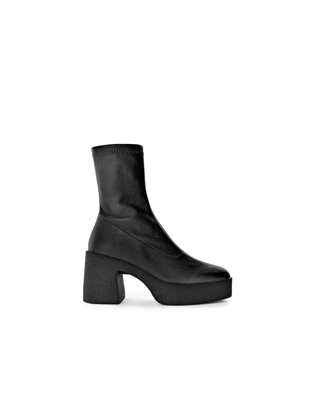 Akaada UMI Black Stretch Leather Chunky Ankle Boots 40